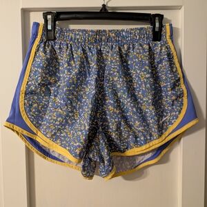 Blue and Yellow Women's Shorts
